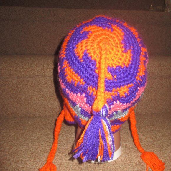 Hat 20"-22" Crochet NEW Handmade Size M Cap KIDS WOMEN`S UNISEX STYLE - Picture 5 of 6